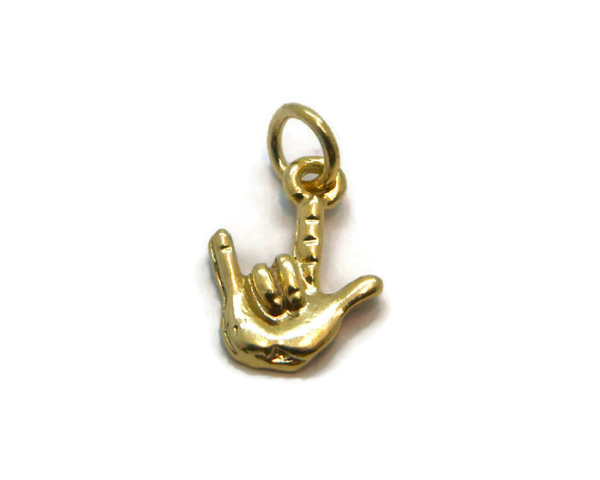 HAND LOVE PENDANT CHARM. 14K YELLOW GOLD!!