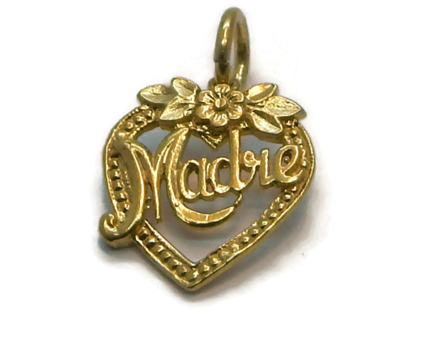 14K YELLOW GOLD HEART (MADRE) CHARM PENDANT!!