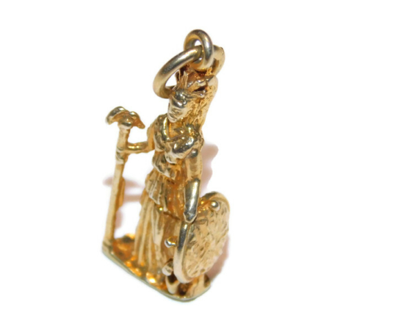 14K YELLOW GOLD ATHENA GODDESS CHARM PENDANT