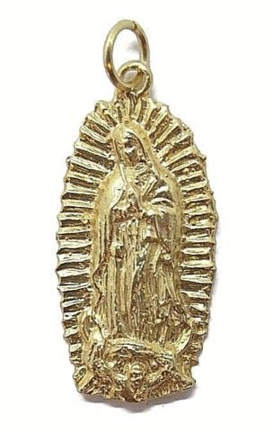 14K YELLOW GOLD Virgin of Guadalupe CHARM PENDANT!!