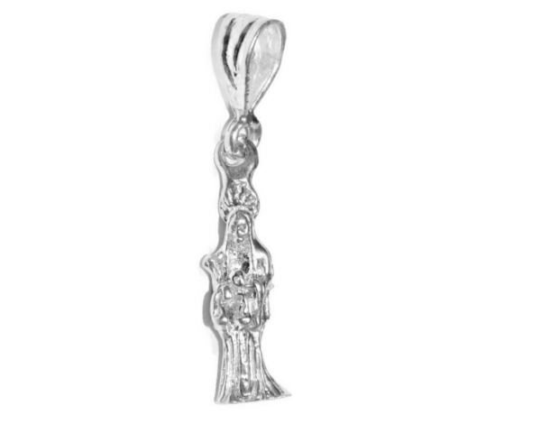 .925 STERLING SILVER SANTA MUERTE HOLY DEATH GRIM REAPER CHARM PENDANT!!