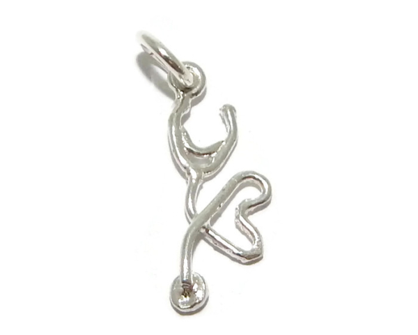 .925 STERLING SILVER STETHOSCOPE CHARM PENDANT!!