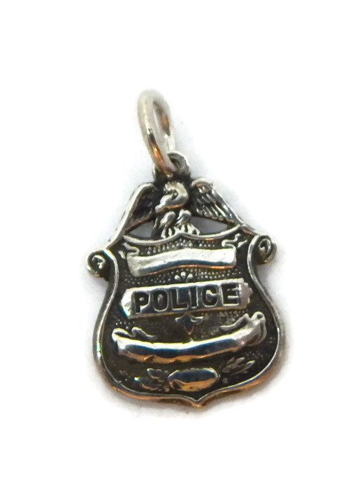 .925 STERLING SILVER POLICE BADGE CHARM PENDANT!! - Twins Jewelry Store