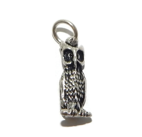 .925 STERLING SILVER OWL (BUHO) CHARM PENDANT!!