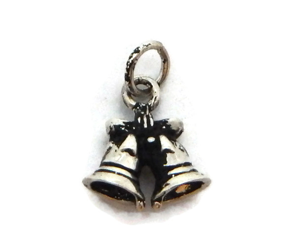 .925 STERLING SILVER CHRISTMAS BELLS CHARM PENDANT!!
