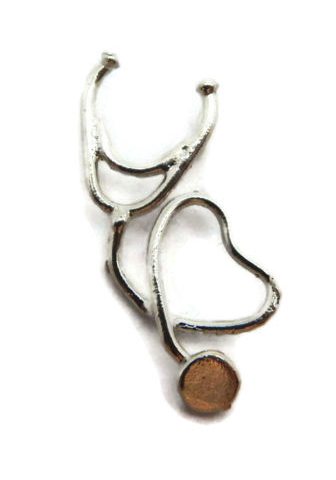 .925 STERLING SILVER STETHOSCOPE CHARM PENDANT!!