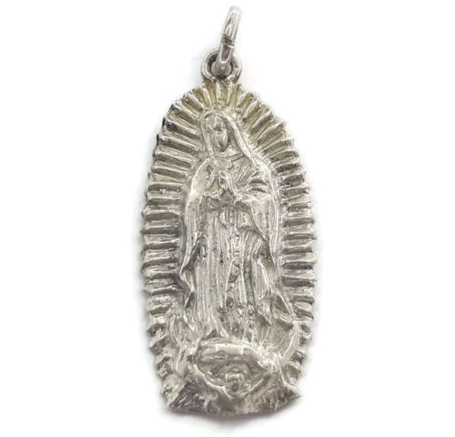 VIRGIN OF GUADALUPE CHARM PENDANT .925 STERLING SILVER