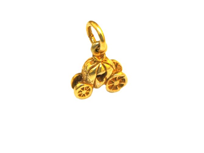 Cinderella Pumpkin Princess Carriage Charm Pendant Yellow Gold!! - Image 5