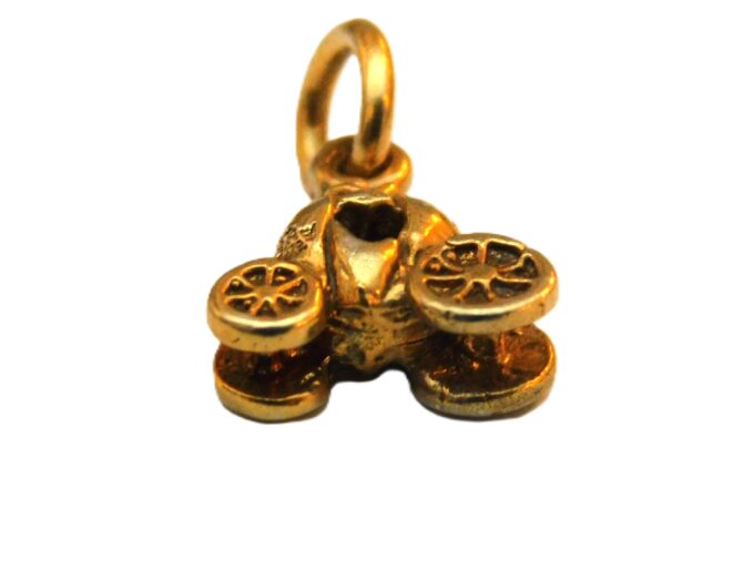 Cinderella Pumpkin Princess Carriage Charm Pendant Yellow Gold!! - Image 3