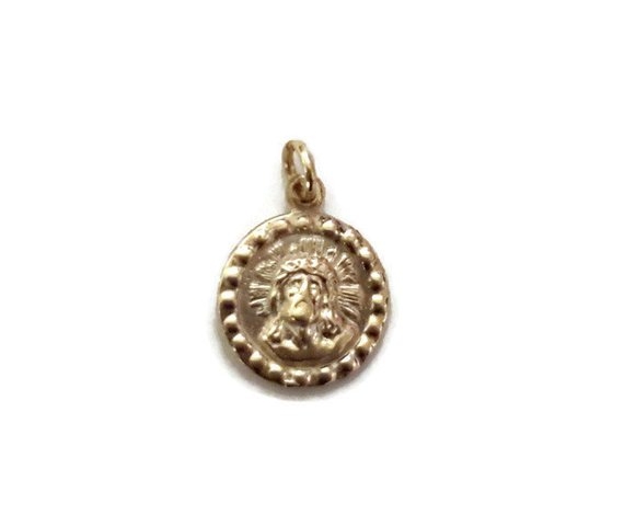 Jesus and Virgin Mary Charm Pendant Yellow Gold!!