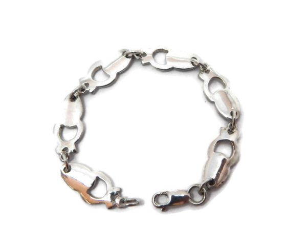 Spoony Frog Catch More Fish Bracelet .925 Sterling Silver!!