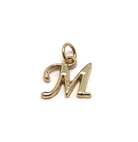 Initial Letter M Charm Pendant Yellow Gold!!