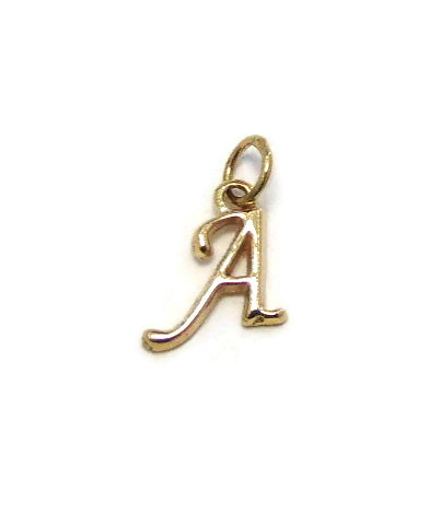 Initial Letter A Charm Pendant Yellow Gold!!