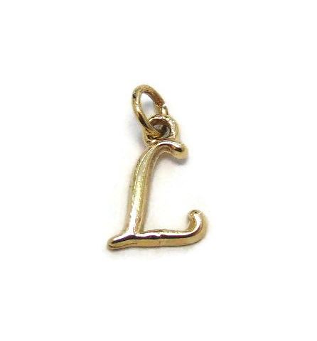Initial Letter L Charm Pendant Yellow Gold!!