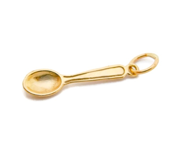 Spoon Pendant Charm 14k Yellow Gold!!