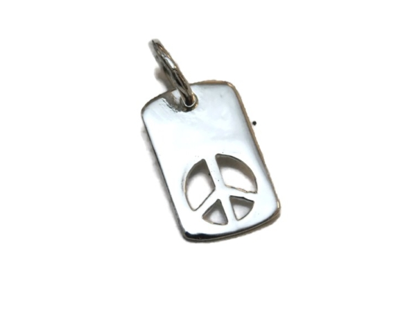 Peace Love Symbol Sign Hippie Charm .925 Sterling Silver