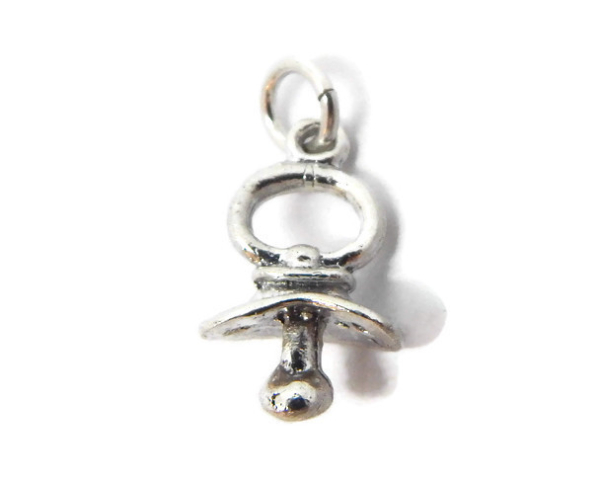 Baby Pacifier Pendant Charm .925 Sterling Silver