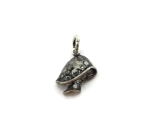 Mushroom Pendant Charm .925 Sterling Silver