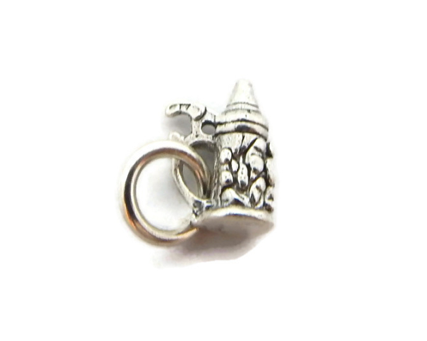 Vintage Old Antique coffee marker Pendant Charm .925 Sterling Silver