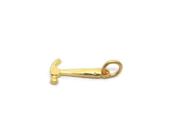Hammer Pendant Charm 14k Yellow Gold
