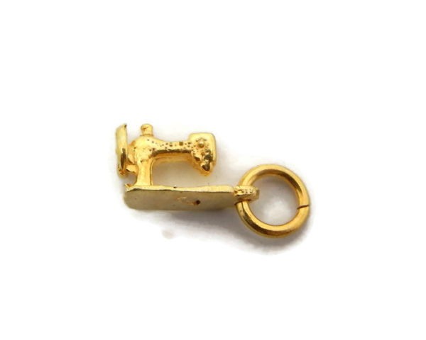 Sewing Machine Pendant Charm 14k Yellow Gold
