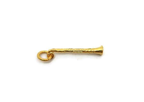 Musical Flute Pendant Charm 14k Yellow Gold!!