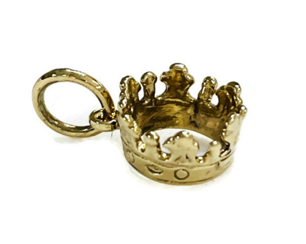 King's Crown Charm Pendant Yellow Gold!!