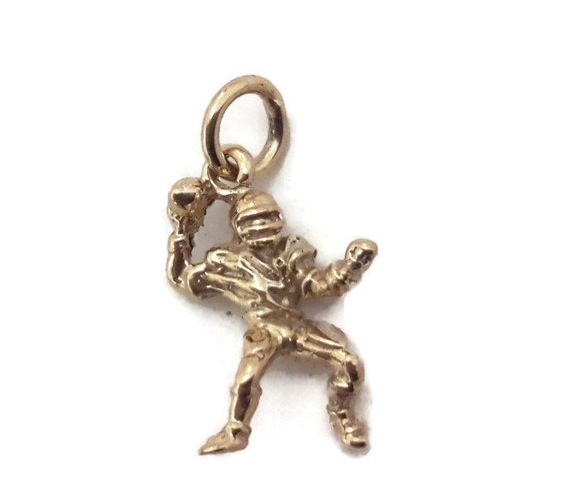 Football Player  Charm Pendant Yellow Gold!!