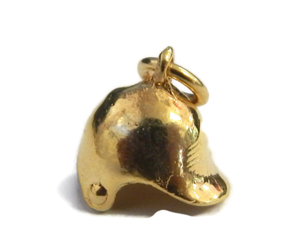 3D Baseball Helmet Charm Pendant 14k Yellow Gold!!