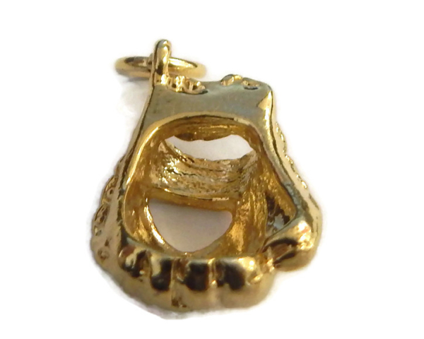 3D Baseball Catcher Glove Charm Pendant 14k Yellow Gold!!