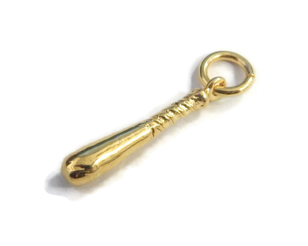 Baseball bat Charm Pendant 14k Yellow Gold!!