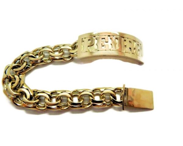 Chino Link 10k Solid Yellow Gold Bracelet  (Tejido Chino)