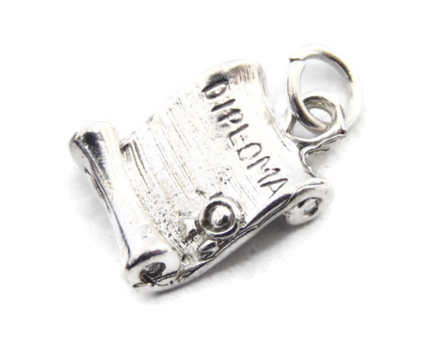 Graduation Diploma Charm Pendant .925 Sterling Silver!!
