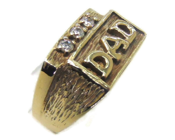 New!!! Yellow Gold Men's Dad's/Father's Ring with Cubic Zirconia!!