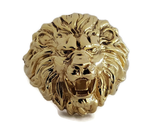New! Men's Gold Lion Ring