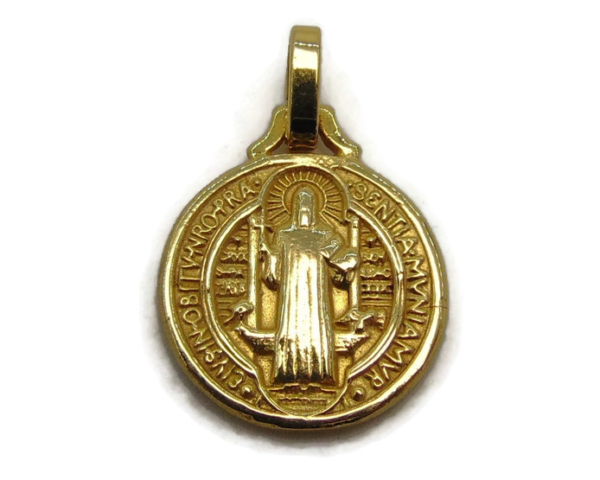 Yellow Gold Saint Benedict Medal!! 20x17mm