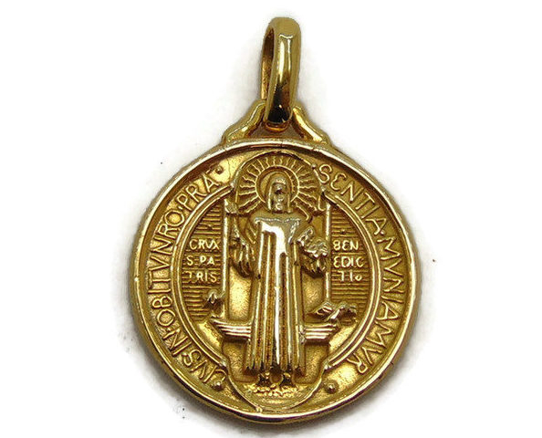 Yellow Gold Saint Benedict Medal!!24x20