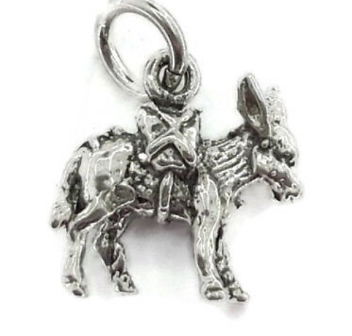 Donkey Charm Pendant .925 Sterling Silver
