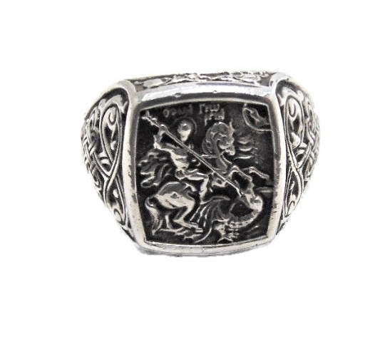 St. George Men's Ring .925 Sterling Silver!!
