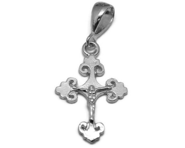 Cross Cercelée With Jesus Christ Charm Pendant .925 Sterling silver