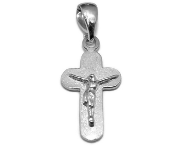 Cross Round Latina With Jesus Christ Charm Pendant .925 Sterling silver