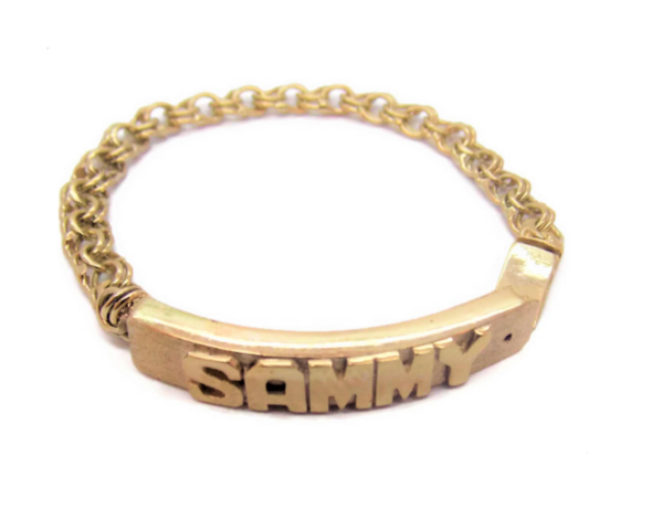 CHINO LINK 10K SOLID YELLOW GOLD BRACELET FOR BABY(TEJIDO CHINO).