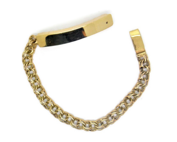 Chino Link 10k Solid Yellow Gold Bracelet For Baby.(Tejido Chino)