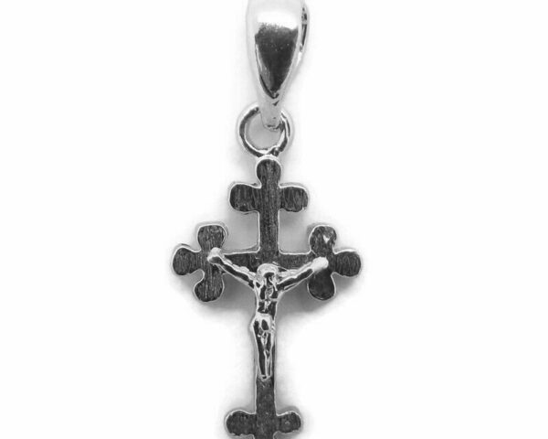 Cross Budded With Jesus Christ Charm Pendant .925 Sterling silver