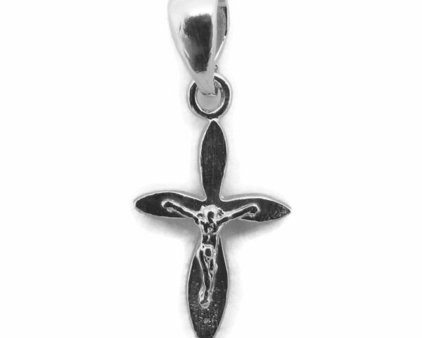 Cross Pointed With Jesus Christ Charm Pendant .925 Sterling silver