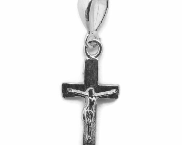 Cross Latin 2 With Jesus Christ Charm Pendant .925 Sterling silver