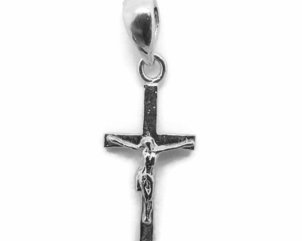 Cross Latin 1 With Jesus Christ Charm Pendant .925 Sterling silver