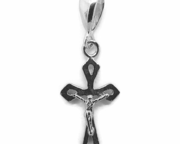 Cross East Syriac With Jesus Christ Charm Pendant .925 Sterling silver