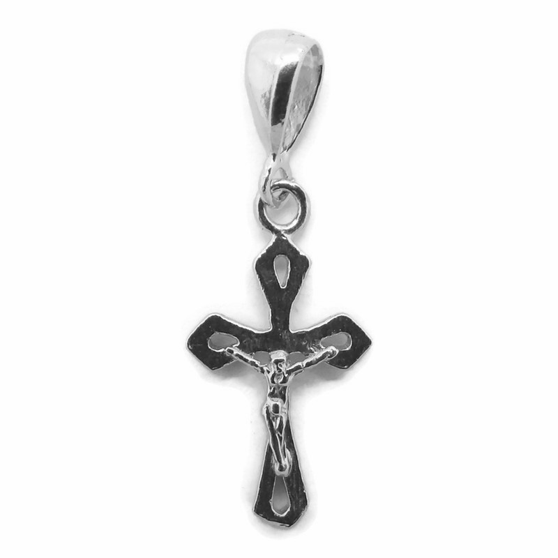 Cross East Syriac With Jesus Christ Charm Pendant .925 Sterling silver