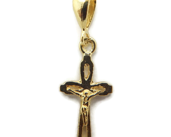 14k Yellow Gold Cross Clecheé 2 with Jesus Christ pendant charm